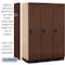 Salsbury Industries 1 Tier Designer Locker, 54"Wx76"Hx21"D, 3 Door, Mahogany 18-21361MAH - alternate 3